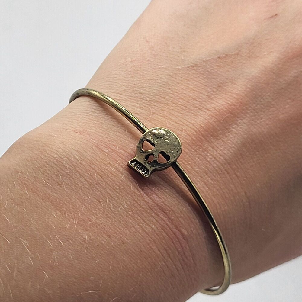 Extra Large Dainty Skull Bracelet 8.25 in